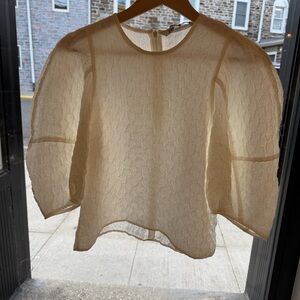 Zara Sheer White Blouse